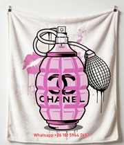 Chanel Style Luxury Perfume Flannel Throw Blanket IMG_7370